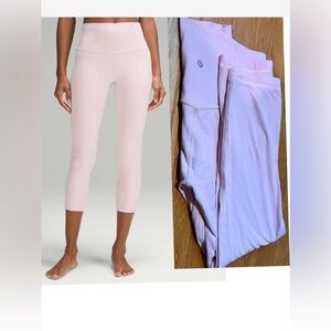 Lululemon Align Ribbed High-Rise Crop Leggings 23" Flush Pink size 8